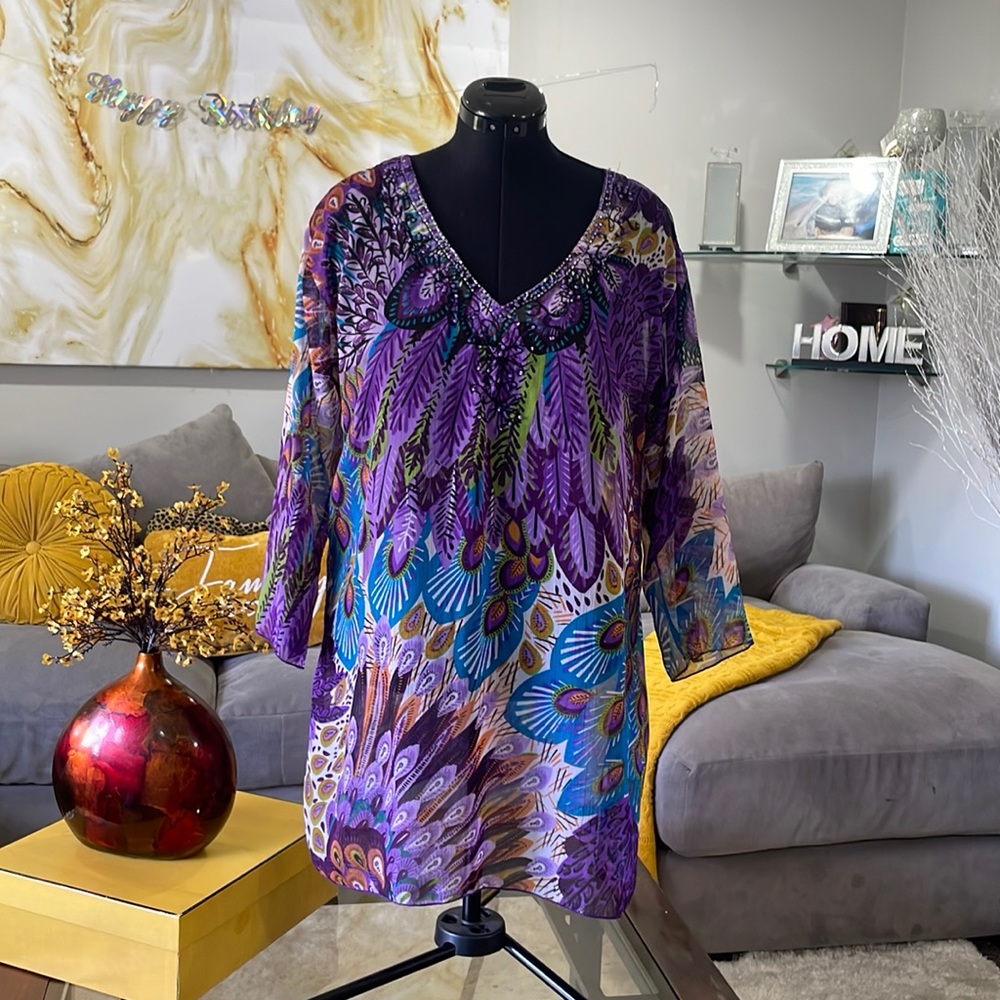 Double Decker Sheer bathing suit coverup